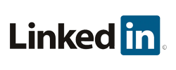 A black and white image of the linkedin logo.